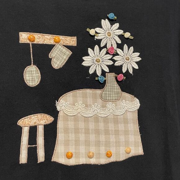 Vintage Made in USA cozy needlepoint embroidered long sleeve shirt size‎ large - Picture 2 of 6